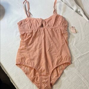 Free People we are HAH Peach/pink sexy underwire bodysuit